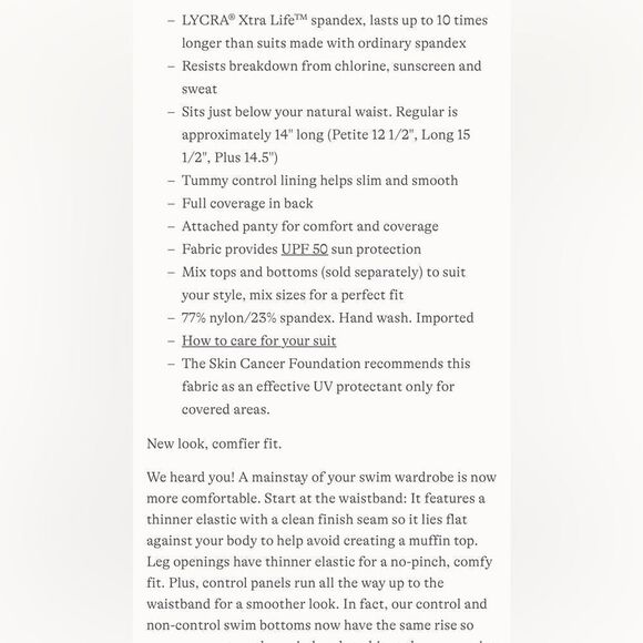 Land's End chlorine resist control navy emerald Decor Paisley swim skirt 14P - Picture 2 of 6